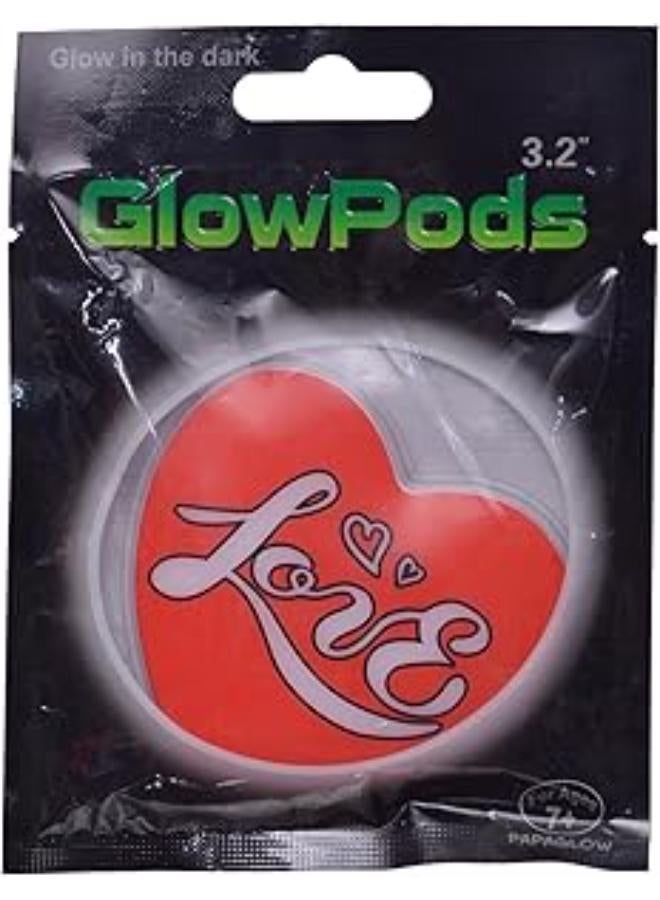 GTG TOYS Love Heart Glow in The Dark Stickers for Kids Party - Multicolor, 4 Pieces - GTG TOYS