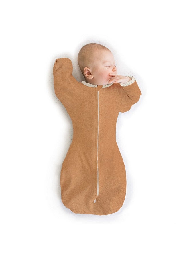 SwaddleDesigns SwaddleDesigns Transitional Swaddle Sack with Arms Up Half-Length Sleeves and Mitten Cuffs, Small, 0-3 Months, 6-14 lbs, Heathered Butterum (Arms Up Swaddle, Transition Swaddle Sleep Sack)  - Image 1