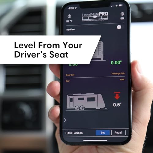 LogicBlue Technology نظام تسوية RV اللاسلكي LevelMatePRO من LogicBlue Technology، جهاز تسوية بلوتوث للمخيمات، ملحق ضروري لمقطورات السفر، إعداد سهل للهواتف مع التطبيق - Image 4