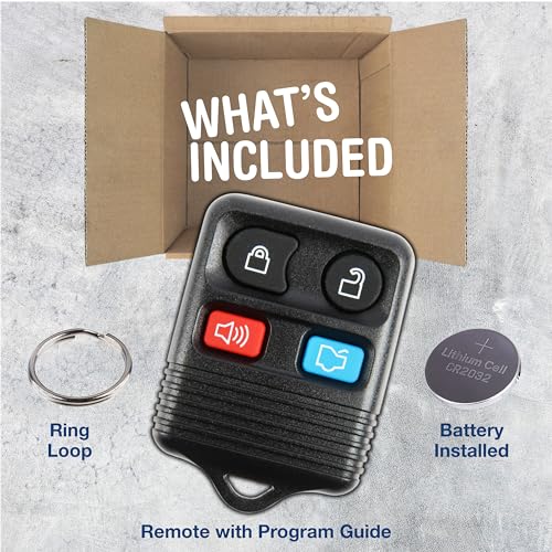 KeylessOption بديل مفتاح KeylessOption لسيارات فورد F150 إكسبلورر رينجر موستانج لينكولن ميركوري 2005 2006 2007 2008 2009 2010 2011 2012 2013 2014 مع جهاز تحكم عن بعد للدخول بدون مفتاح، 4 أزرار - Image 2