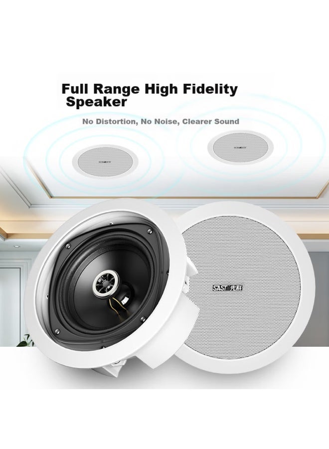 SAST Sast Z4-6 Coaxial Constant Impedance Ceiling Speaker, Background Music Public Address System, Home Theater High-fidelity Ceiling-mounted Speaker, 8 Inches - Image 3