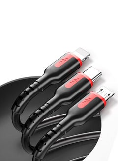 Ant 66W 3 in 1 Fast Charger Multi Function Charger Cable,  Spring Retractable Data Cable, USB Cable Cord Adapter with Lightning/Type C/USB Port (Black)  - Image 3
