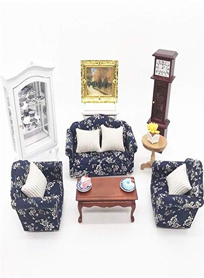 EatingBiting 1:12 Dollhouse Miniature Furniture Sofa 1 Double Sofa + 2 Single Sofa 3Pcs Set Living Room 1:12 Dollhouse Miniature Furniture Single Sofa Chair - Image 5