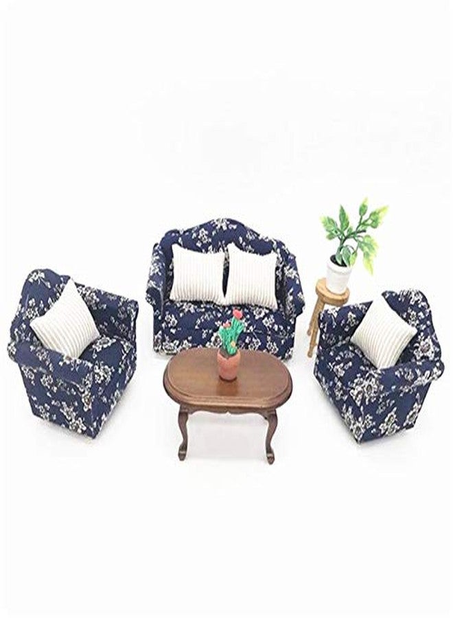 EatingBiting 1:12 Dollhouse Miniature Furniture Sofa 1 Double Sofa + 2 Single Sofa 3Pcs Set Living Room 1:12 Dollhouse Miniature Furniture Single Sofa Chair - Image 4