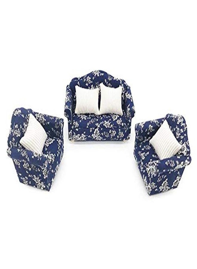 EatingBiting 1:12 Dollhouse Miniature Furniture Sofa 1 Double Sofa + 2 Single Sofa 3Pcs Set Living Room 1:12 Dollhouse Miniature Furniture Single Sofa Chair - Image 2