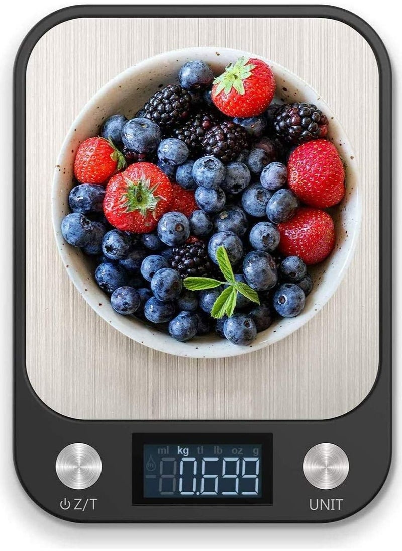 Royal Polar RoyalPolar Food Scale, Multifunction Digital Kitchen Scale High Accuracy Electronic Food Weight with Large LCD Display, Stainless Steel Platform, Ultra Slim (Black, 10)  - Image 2