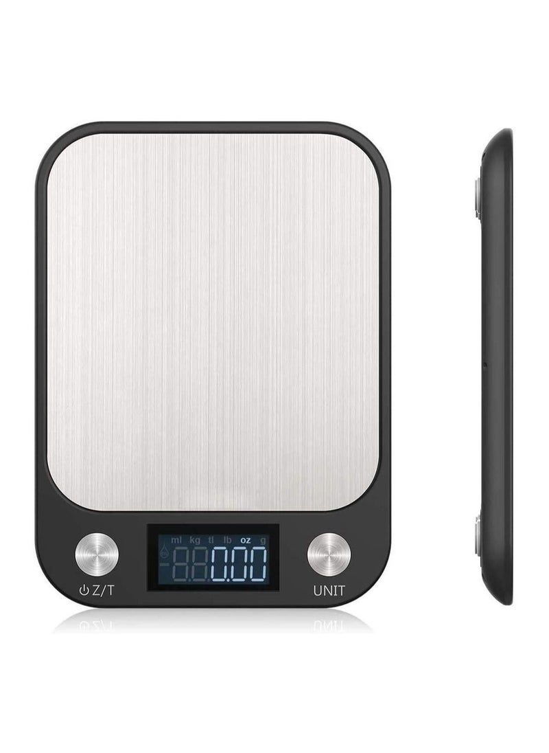 Royal Polar RoyalPolar Food Scale, Multifunction Digital Kitchen Scale High Accuracy Electronic Food Weight with Large LCD Display, Stainless Steel Platform, Ultra Slim (Black, 10)  - Image 1