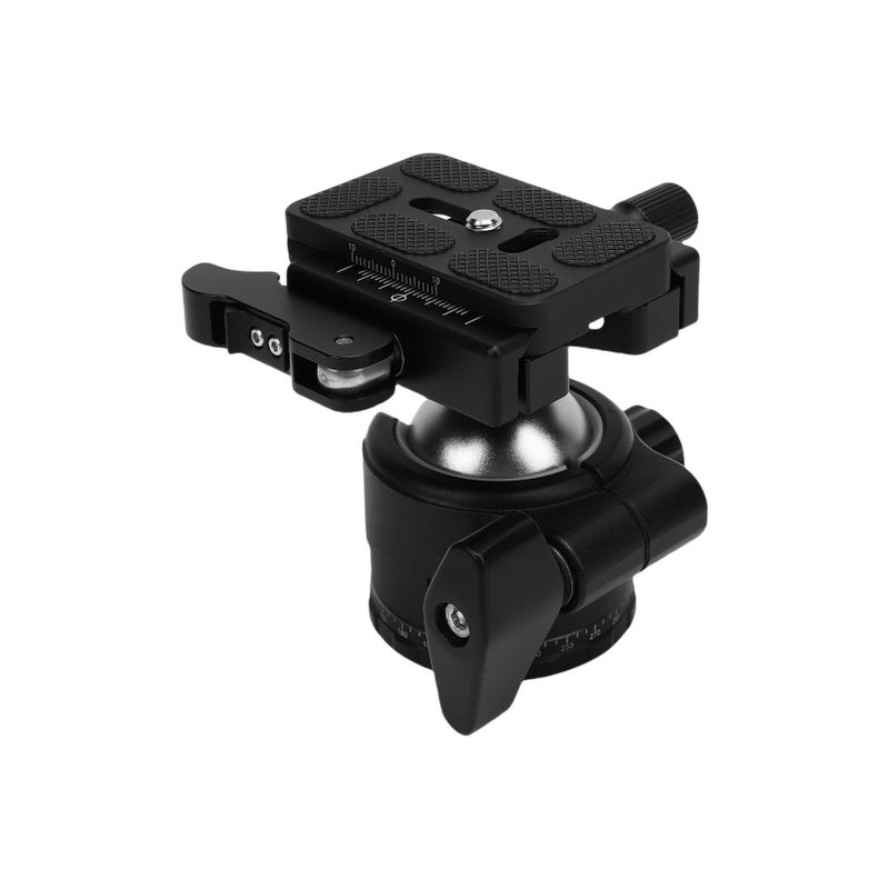 35mm Low Profile Tripod Ball Head with Aluminum Alloy Panoramic Quick Release Plate for Monopod DSLR Camcorder - Image 2