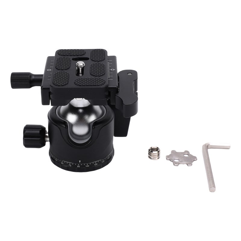 35mm Low Profile Tripod Ball Head with Aluminum Alloy Panoramic Quick Release Plate for Monopod DSLR Camcorder - Image 1