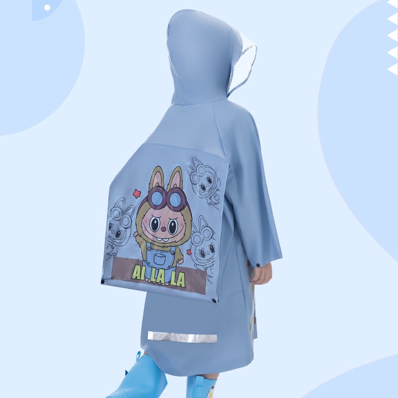 New 6-12 Years Old Boys' And Girls' Baby Poncho Primary School Children'S Kindergarten Schoolbag Bits Reflective And Taste-Free Children'S Raincoat - Image 3