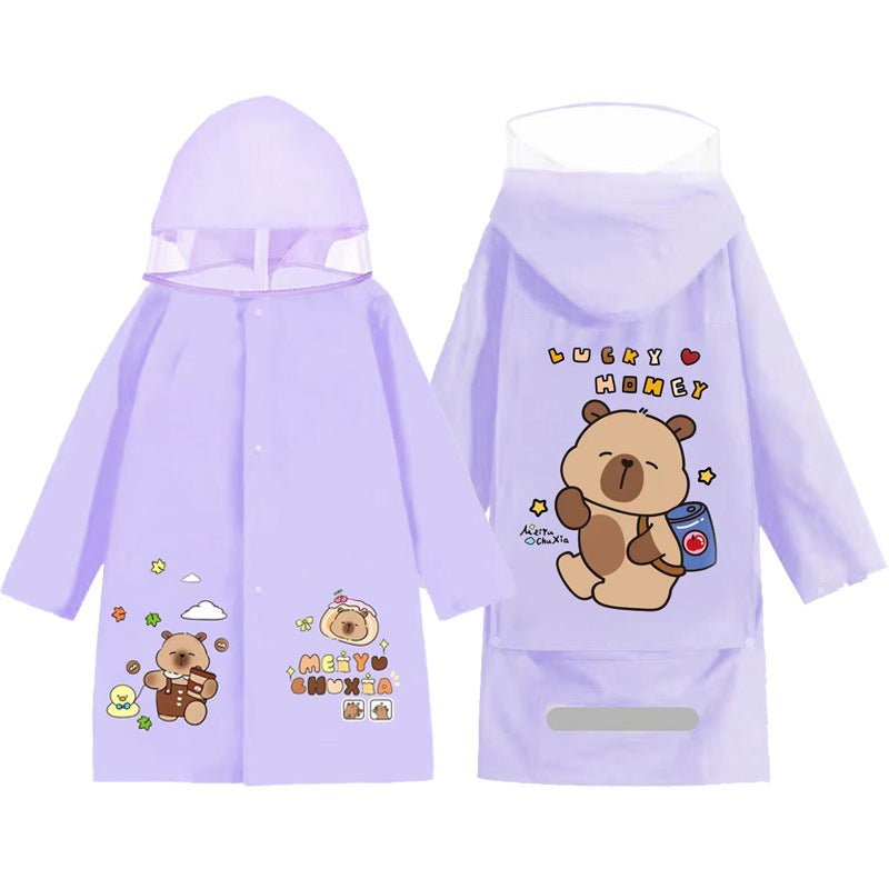 New 6-12 Years Old Boys' And Girls' Baby Poncho Primary School Children'S Kindergarten Schoolbag Bits Reflective And Taste-Free Children'S Raincoat - Image 1