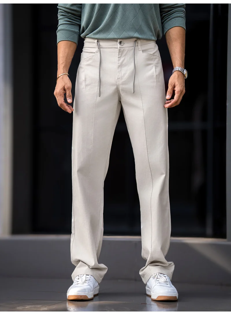 Maniac  Maniac Mens Solid Beige Cotton Trackpant for Men | Best Price UAE