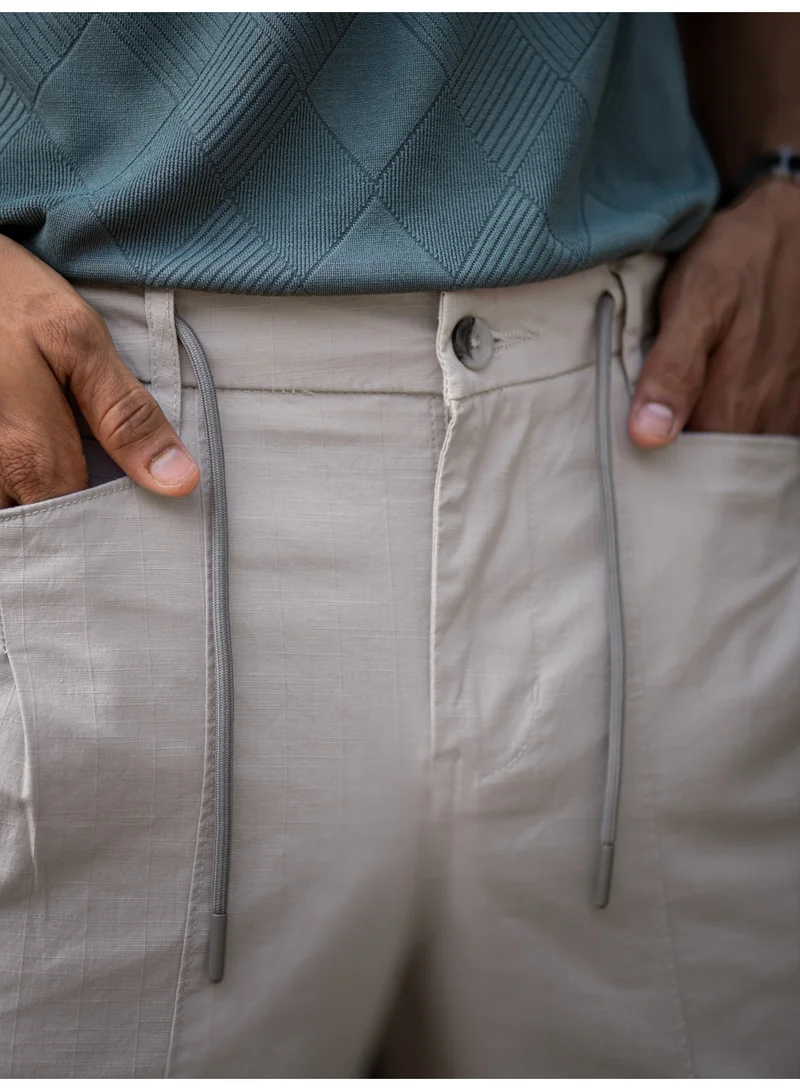 مانياك بنطلون رياضي رجالي مانياك بيج قطن سادة