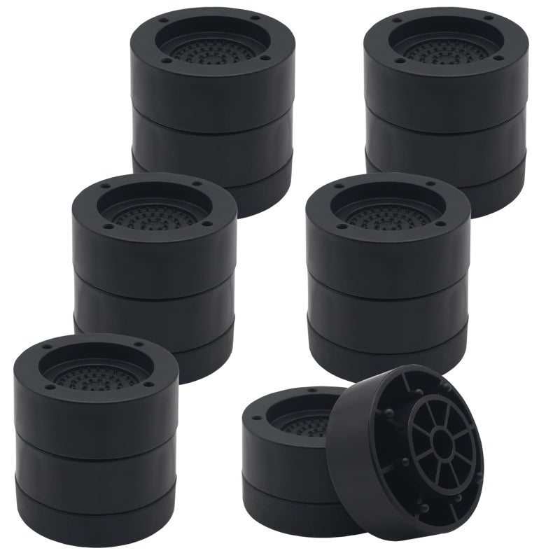 HANIHUA Furniture Risers Black Bed Risers 2 inch Set of 6 Heavy Duty Bed Lifts Risers for Table Sofa Couch Desk Adjustable Bed Frame Risers Supports Up to 1300 Lbs