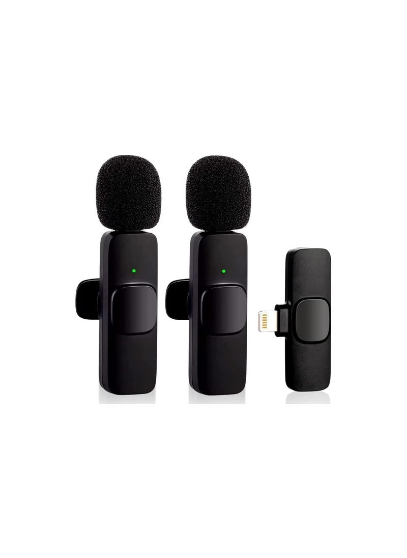Generic K9 Wireless Microphone Dual Omnidirectional Recording Clip Mic with Receiver for Type-C Lightning Camera Laptop for Vlogging YouTube Online Class Zoom Call  - Image 2