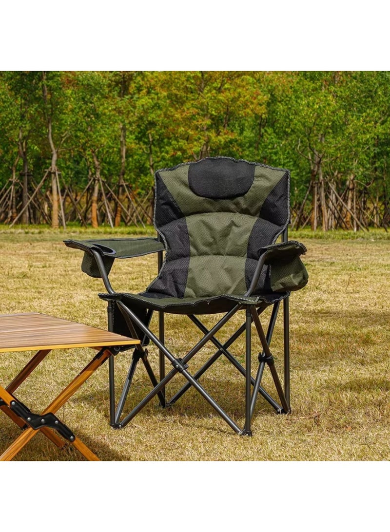 سمارت هوم كرسي تخييم وإسترخاء قابل للطي ، مقعد رحلات مع شنطة ، كرسي رياضي، كرسي خارجي وكرسي حديقة ، كرسي فخم ومتين بقواعد من المعدن ومبطن بقماش فخم 90X50X50  سم - Image 1