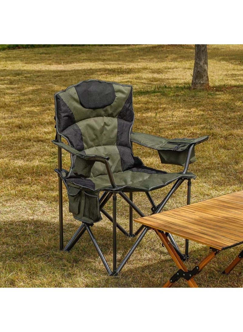 سمارت هوم كرسي تخييم وإسترخاء قابل للطي ، مقعد رحلات مع شنطة ، كرسي رياضي، كرسي خارجي وكرسي حديقة ، كرسي فخم ومتين بقواعد من المعدن ومبطن بقماش فخم 90X50X50  سم - Image 3