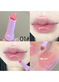 LuckNest 3 Colors Jelly Lipstick Gift Set, Tinted Heart Shape Lip Stain Lip Gloss, Mirror Hydrating Jelly Love Lipstick, Moisturizing Tinted Lip Balm, Vivid Color Glossy Lip Makeup for Girls (A)  - Image 3