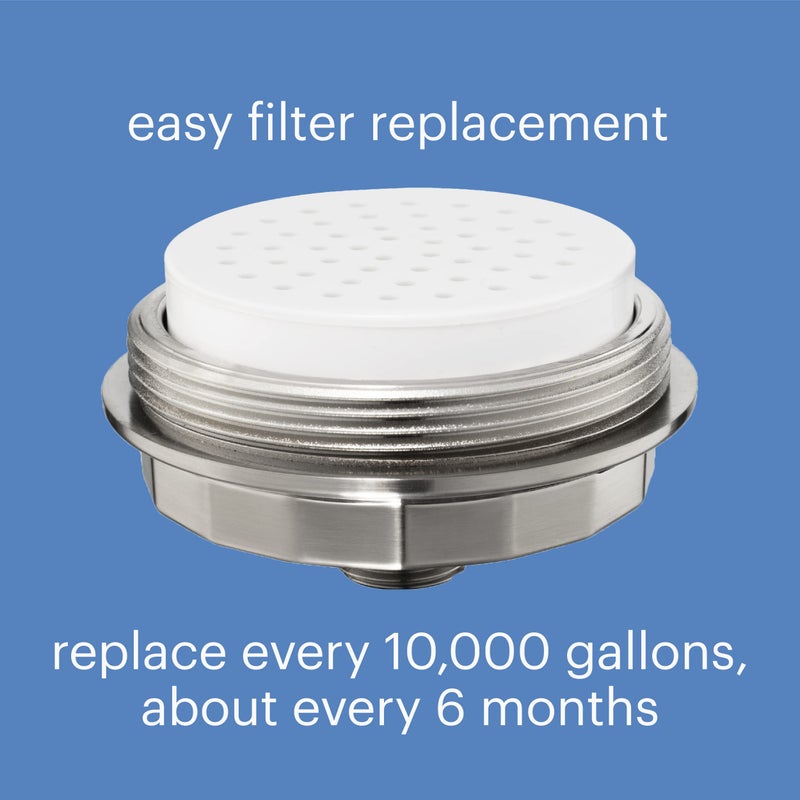 Brondell Shower Filter VivaSpring, Compact Brushed Nickel â€“ High Output, 100% High-Purity KDF Filtration, With FF-30 Filter Cartridge, Filtered Shower Water for Healthier Skin & Hair - Image 4