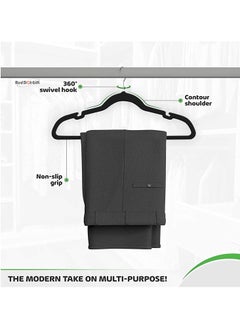 Red Dot Gift 50 Pack Black Color Velvet Clothes Hangers 45cm Heavy Duty Durable Coat and Clothes Hangers .  - Image 3