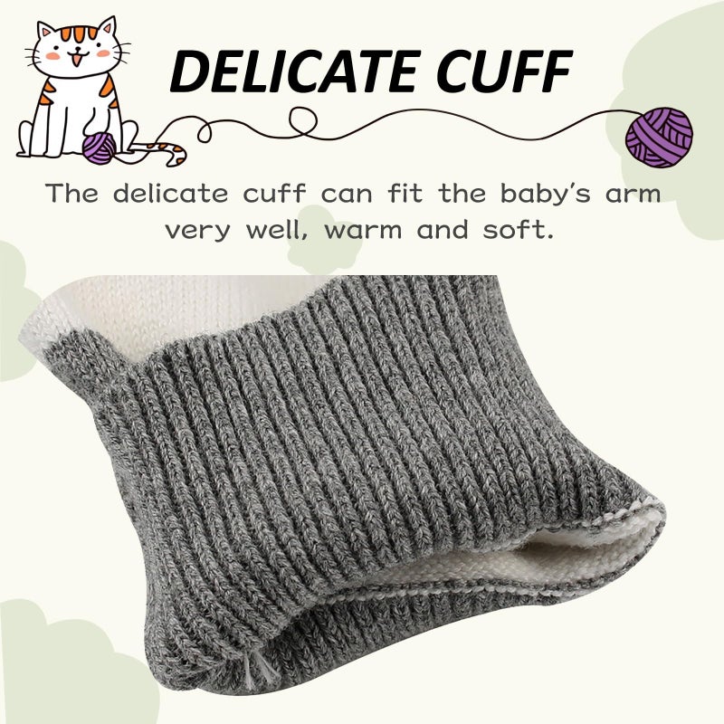 Peecabe Toddler Baby Cable Knit Sweater for Boys Long Sleeve Crewneck Striped Cotton Pullover Sweatshirt Fall Winter 1-5T (2T, Gray) - Image 4