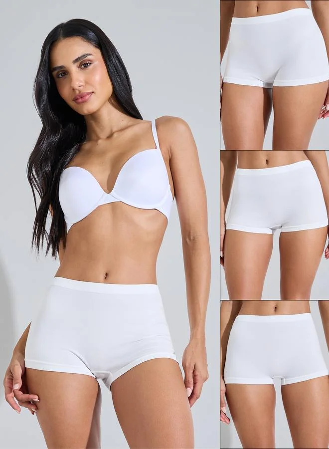 Pack of 3 - Solid Cotton Boyshorts