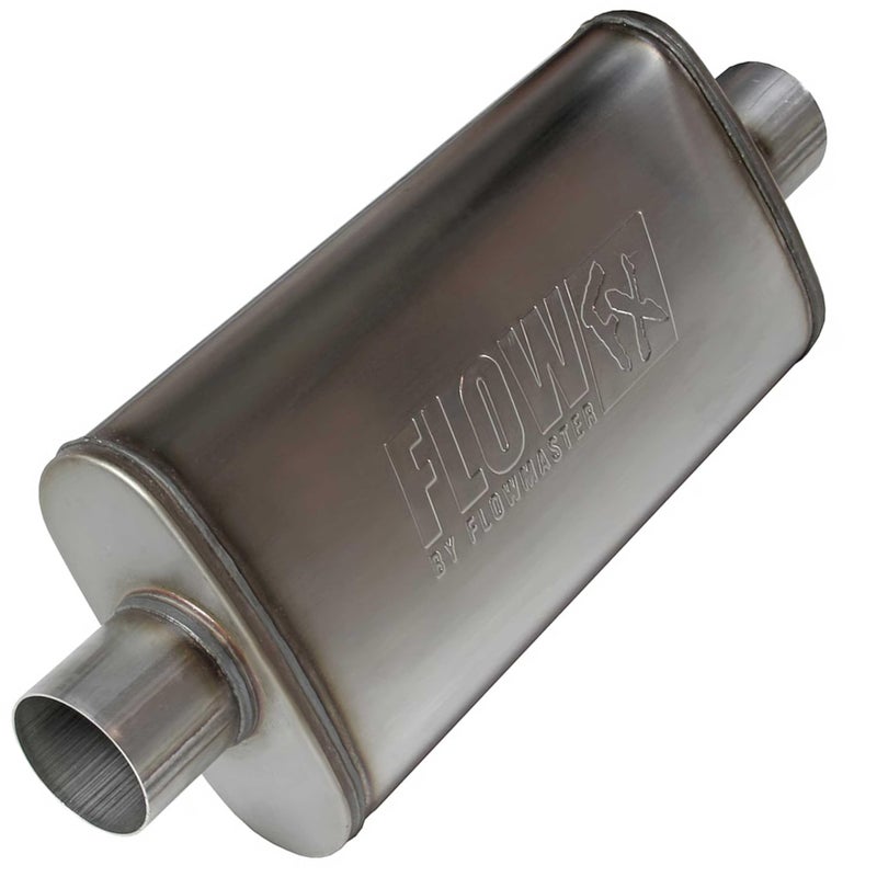 Flowmaster Flow FX Muffler â€“ 3.00â€ Center In / 3.00â€ Center Out â€“ Moderate Sound â€“ Stainless Steel â€“ Affordable Performance for Modern Trucks, Muscle Cars & Daily Drivers (71249) - Image 1