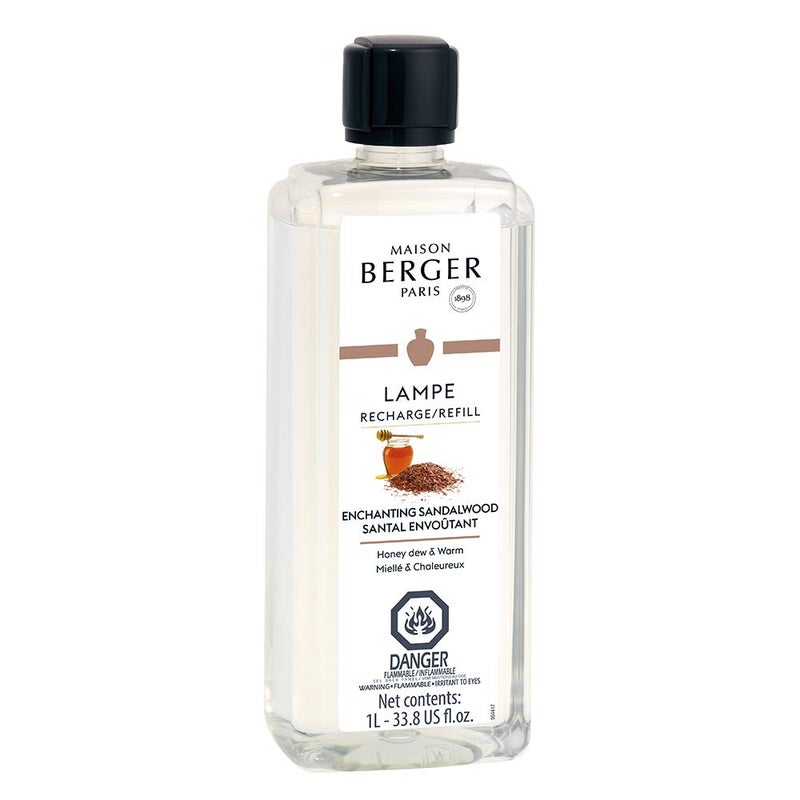 Maison Berger  Enchanting Sandalwood  Lampe Berger Fragrance Refill for Home Fragrance Oil Diffuser  Air Freshener  338 Fluid Ounces  1 Liter