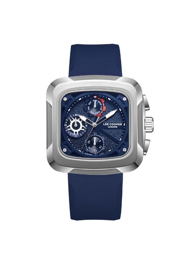 Lee Cooper - Lee Cooper Men's Watch, Multi Function Display and Silicone Strap - LC08012.399, Dark Blue - Image 1