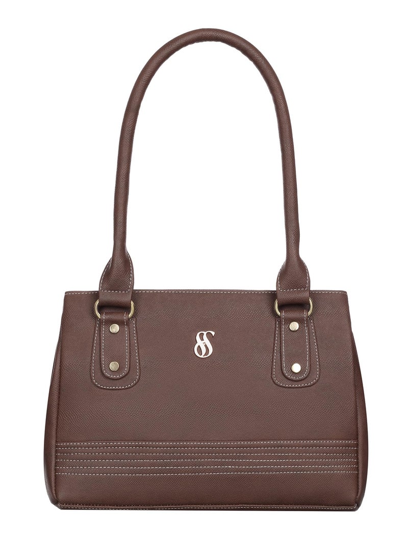 Fostelo Women's Reptile Tote Handbag for Women | Hobo Bag for Work | Ladies Purse | Stylish Shoulder Bag | Gift For Women | Brown - Image 2