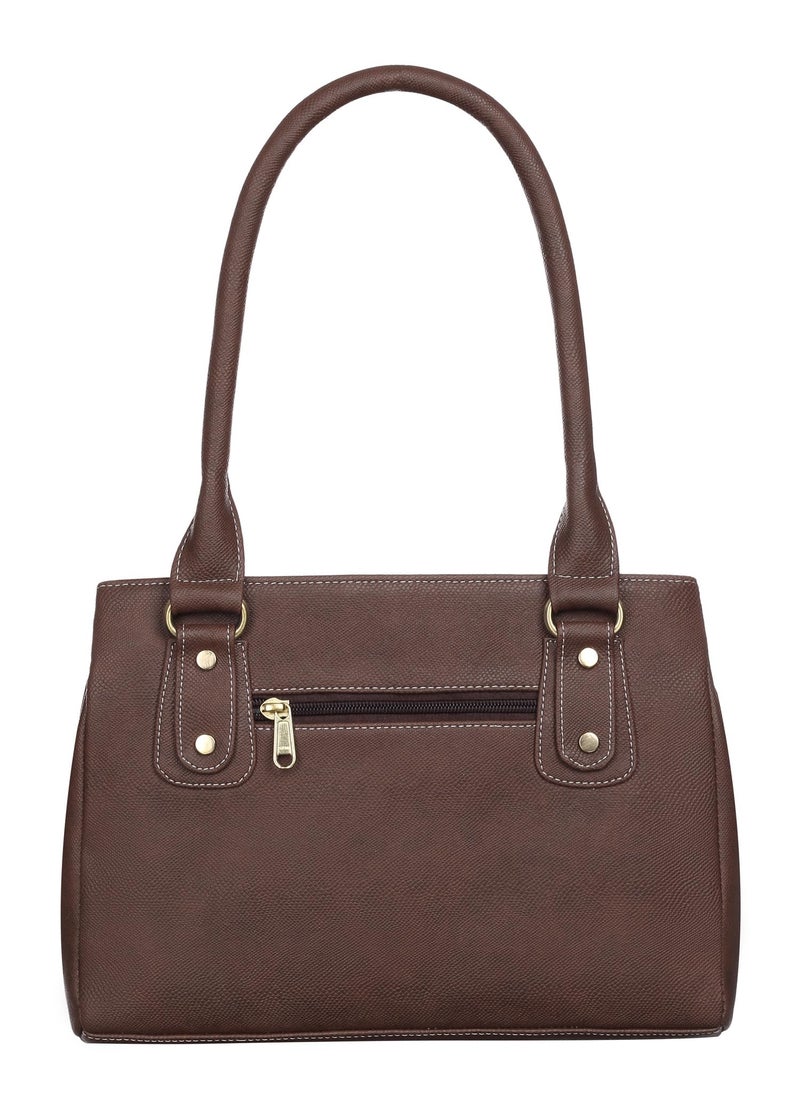 Fostelo Women's Reptile Tote Handbag for Women | Hobo Bag for Work | Ladies Purse | Stylish Shoulder Bag | Gift For Women | Brown - Image 5