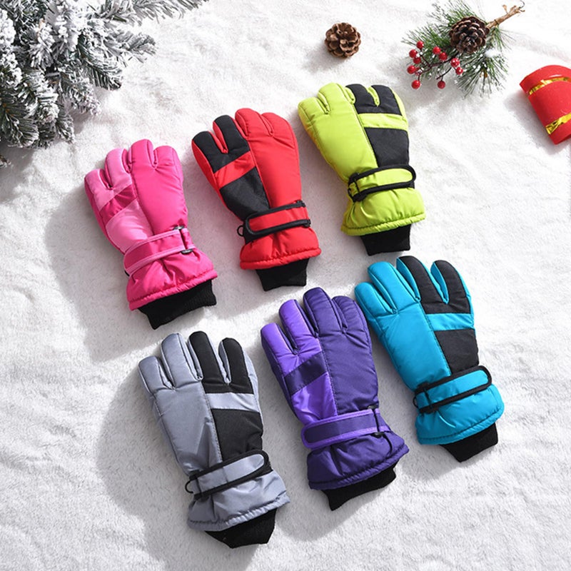 IZUS Kids Winter-Ski-Gloves Cold-Weather-Mittens Snowboard-Gloves Water-Repellent Thicken-Warm Youth-Girl-Boy 10-15 Years - Image 3