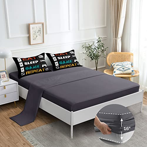 ROWADALO 6 Pieces Gaming Bedding Set for Boys Gamer Comforter Set Full Size,Game Controller Comforter for Boys Kids Teen 3D Gamepad Microfiber Bedding Sets 6 Pieces Bed in A Bag Sets-H5008,Full - Image 5