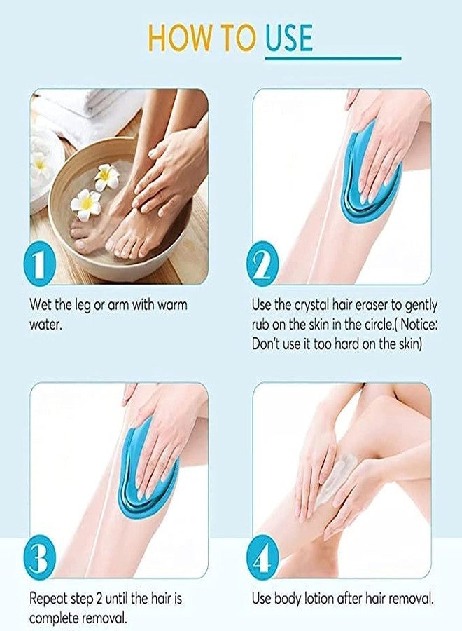 MSA Body Hair Eraser Crystal Hair Remover Crystal Painless Unisex Painless Hair Removal Tool & Skin Exfoliator Painless Exfoliation Magic Hair Removal Stone Washable Crystal Hair Remover Tool - Image 2
