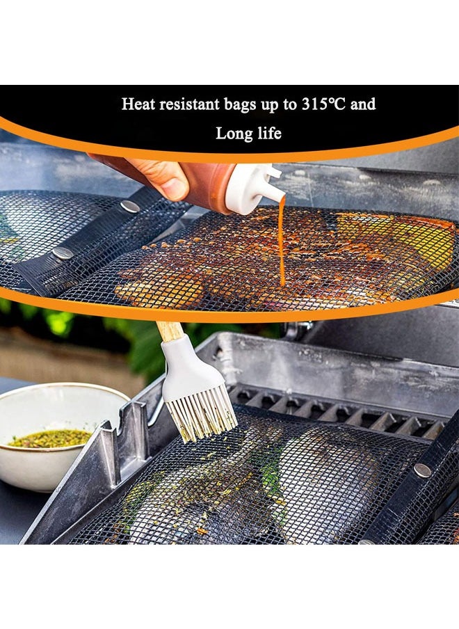 2 Barbecue Bags,Non-stick Barbecue Bags,Vegetable Barbecue Bags,Barbecue Tools on Electric Barbecue Grills for Outdoor Charcoal/Gas Electric Barbecue Grills