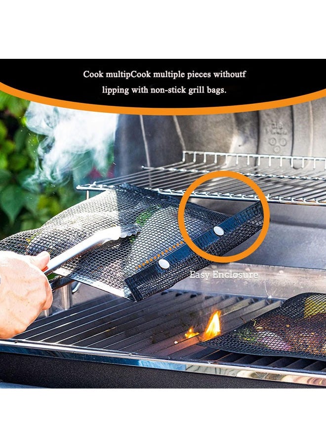 2 Barbecue Bags,Non-stick Barbecue Bags,Vegetable Barbecue Bags,Barbecue Tools on Electric Barbecue Grills for Outdoor Charcoal/Gas Electric Barbecue Grills