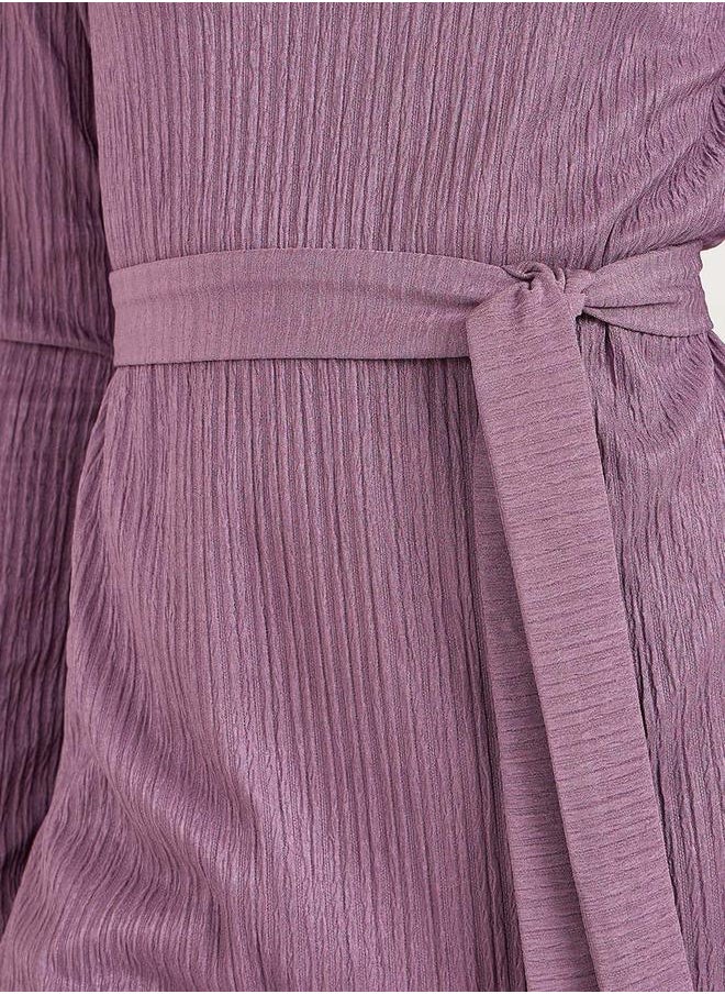 Styli - Textured Longline Top & Wide Leg Trouser Modest Set - Image 1