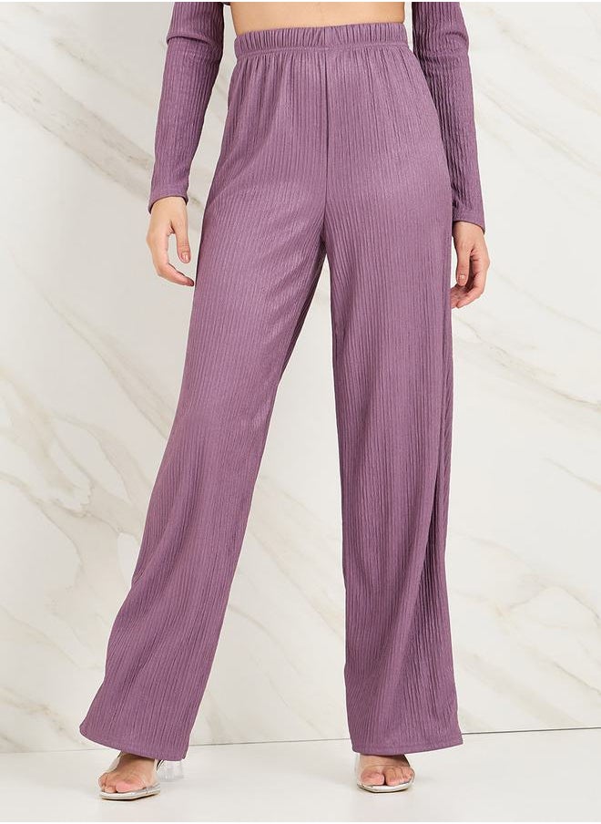 Styli - Textured Longline Top & Wide Leg Trouser Modest Set - Image 1