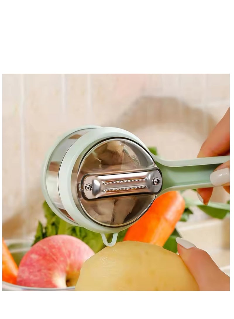 BLUE CORAL Multifunctional Peeling Knife With Storage Box Manual Apple Peeling Cutter Portable Veggie Potatoes Peelers Kitchen Accessories (1-Pack Mint Green)  - Image 4