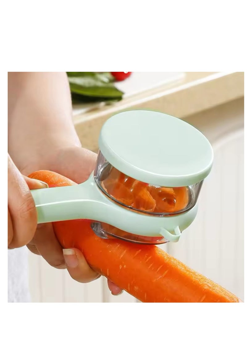 BLUE CORAL Multifunctional Peeling Knife With Storage Box Manual Apple Peeling Cutter Portable Veggie Potatoes Peelers Kitchen Accessories (1-Pack Mint Green)  - Image 3
