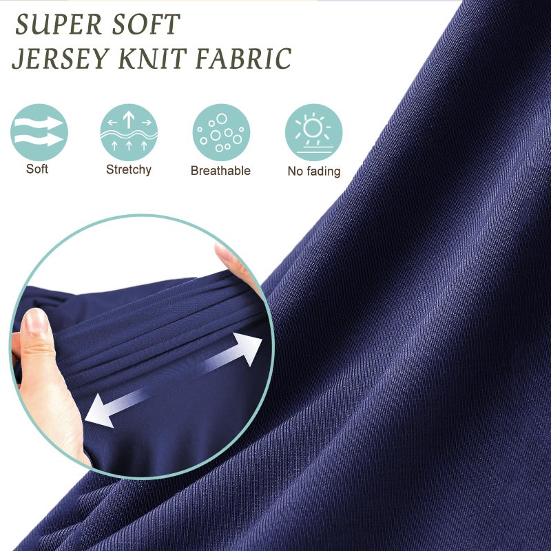 OWLOWLA Newborn Swaddle Set Stretch Wrap Swaddle Receiving Blanket for Baby Boy Girl(Navy Blue) - Image 2