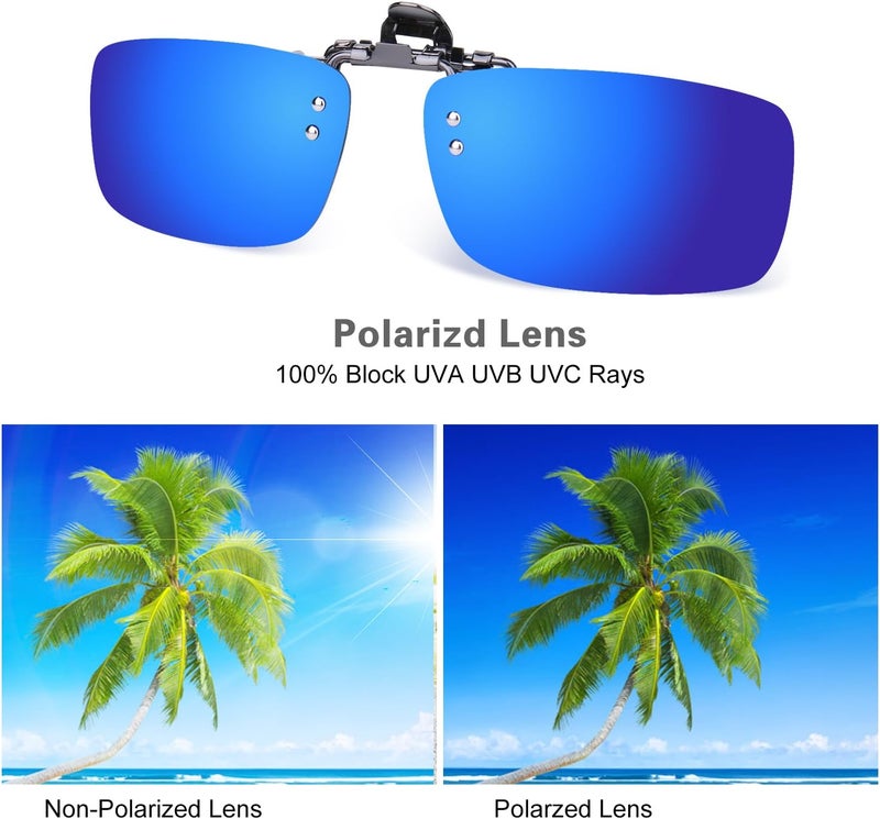 Besgoods Cycling Sport Polarized Clip-on Flip up Metal Clip Sunglasses Lenses Glasses Unbreakable Driving Fishing Outdoor - Image 5
