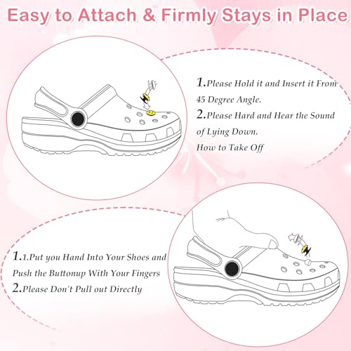 TecoKart® 24 PCS Cute Bear Butterfly Shoe Charms for Girls - Pink Cro & Sandal Decorations​ Adorable Design | Easy Attach | Durable Material | Ideal for Gifts | Party Favors | Girls & Teens - Image 4