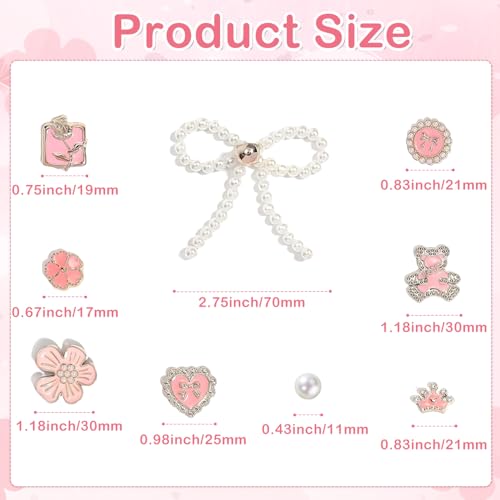 TecoKart® 24 PCS Cute Bear Butterfly Shoe Charms for Girls - Pink Cro & Sandal Decorations​ Adorable Design | Easy Attach | Durable Material | Ideal for Gifts | Party Favors | Girls & Teens - Image 2