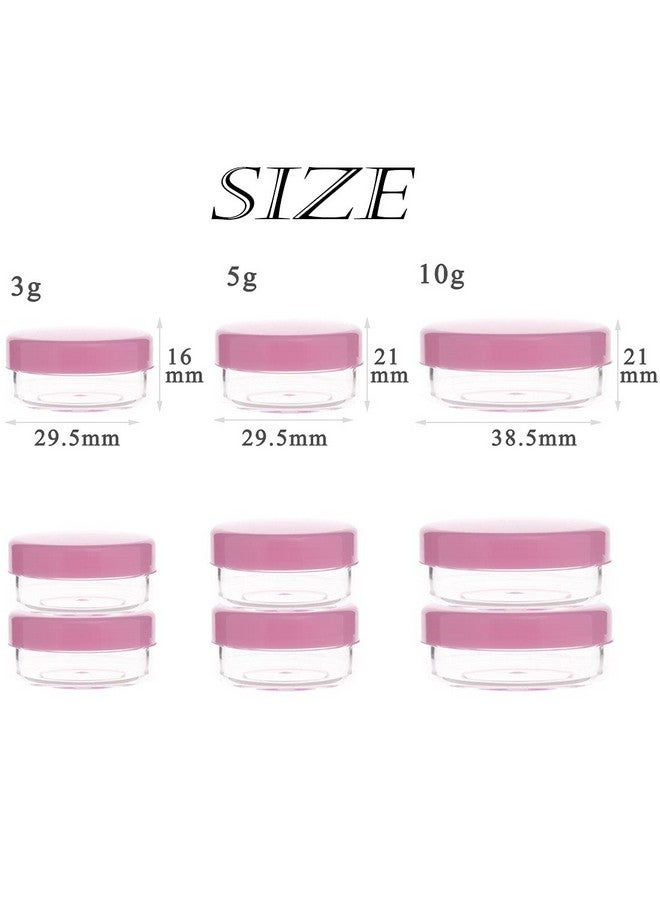 ZEJIA 3 Gram Sample Containers With Lids, 75Pack Tiny Sample Jars With Labels, Mini Plastic Cosmetic Containers For Beauty Products, Lip Balms, Lotion, Powder (Pink Lids) - Image 3