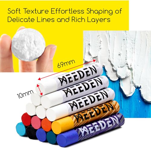 MEEDEN Soft White Oil Pastels: 6 Pcs Oil Pastels for Artists Beginners Adults - Smooth Oil Pastel Crayons for Art Supplies, Painting, Drawing, Blending, Layering, Shading - Image 2