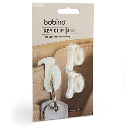 Bobino | Key Clip | Key Hook for Bag | Key Clip for Purse | Fob Holder for Keychain | Purse Accessories | Key Chain Hooks & Compact Key Holder | Key Hanger | 2 Pack Cream - Image 1