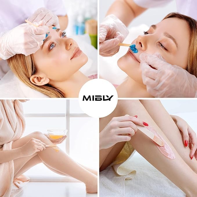 Mibly 4 Style Assorted Wooden Wax Sticks for Body Legs Face and Small Medium Large Sizes Eyebrow Waxing Applicator Spatulas for Hair Removal or Wood Craft Sticks (Pack of 1000) - Image 4