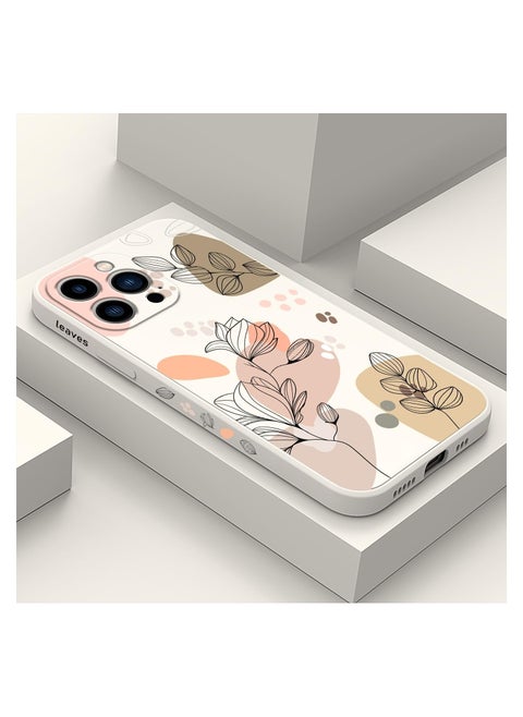 iPhone 13 Pro Max Case Flower Butterfly Cute Astronaut Design Phone Cover Soft Microfiber Lining Slim Liquid Silicone 13 Pro Max Case-White 2