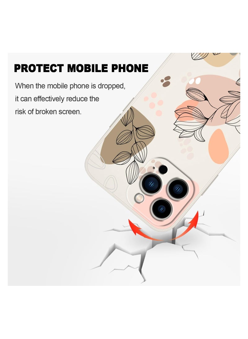 غطاء هاتف iPhone 13 Pro Max بتصميم زهرة فراشة فضائية لطيفة، مع بطانة من الألياف الدقيقة الناعمة وهيكل سائل سيليكون رفيع. الغطاء متوفر باللون الأبيض. - Image 5